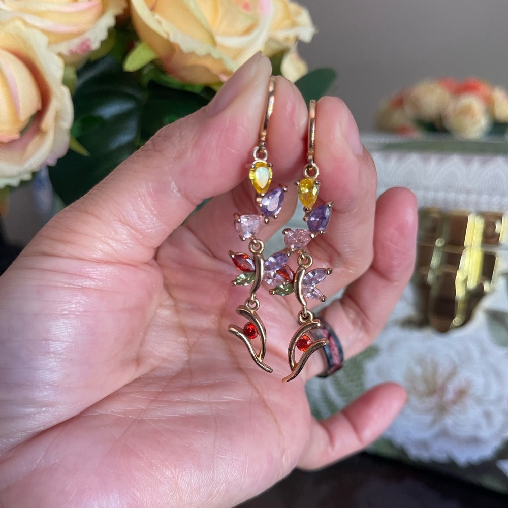 Elegant Multicolor Drop Earrings